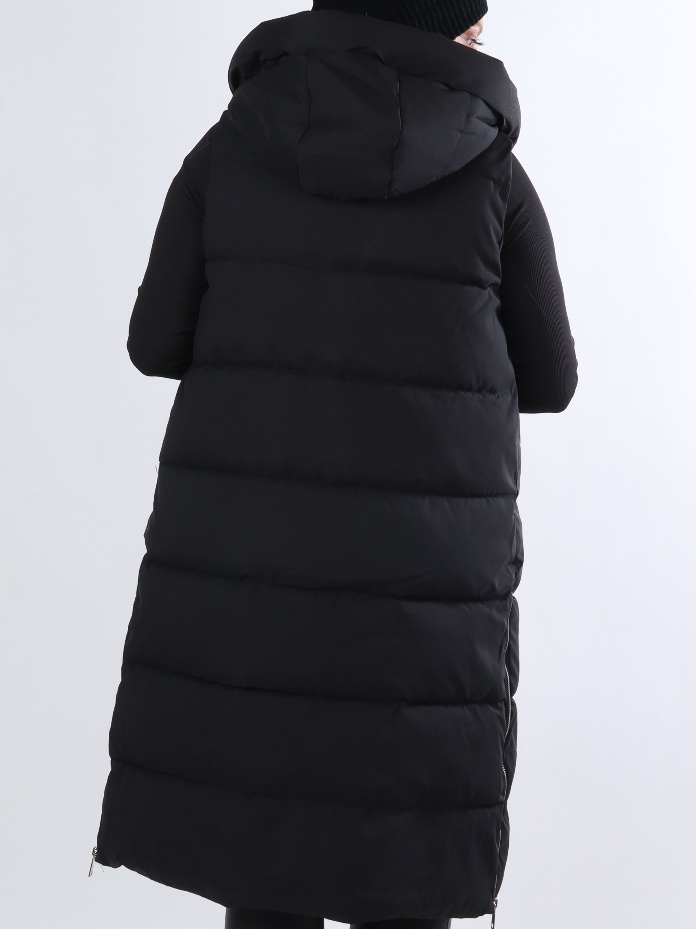 Xenia - Lang dynevest med hætte